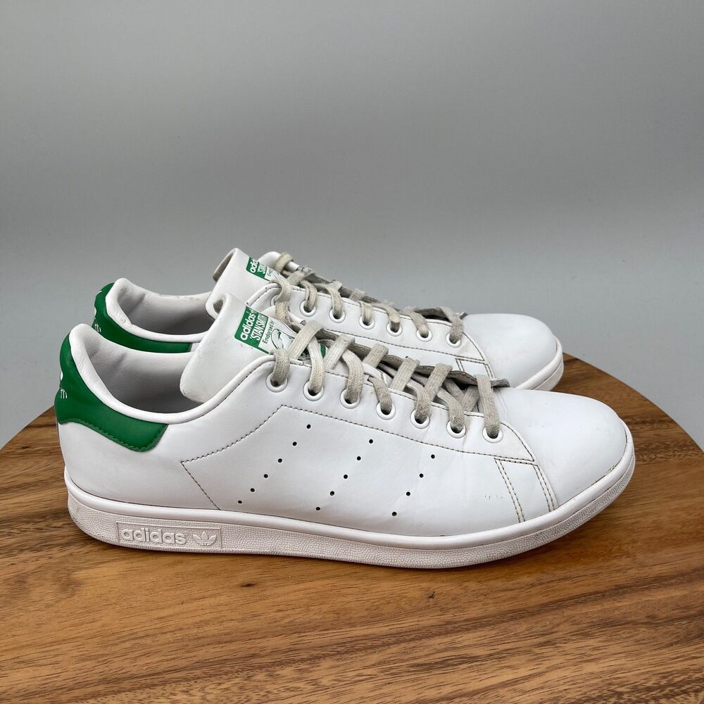 adidas Stan Smith Shoes Mens Size 8 White Leather Comfort Walking Sneakers